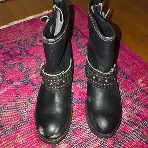 Ash distressed studded booties